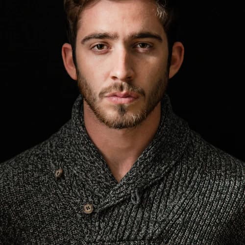 Male model portrait example for AI face rating